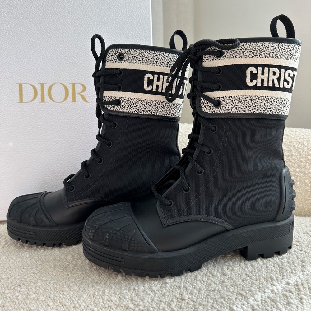 MIGHT KEEP • Christian Dior D-Major Moto Black Mid Calf Boots Shoes - Picture 4 of 15